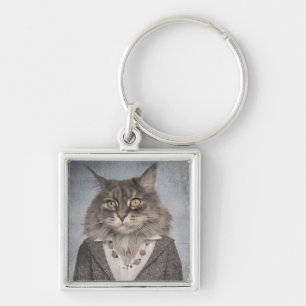 Porte-clés Chat dans des vêtements