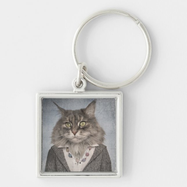 Porte-clés Chat dans des vêtements (Devant)