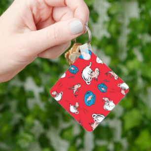 Porte-clés Chat Dans Le Casquette   Le Motif rouge poisson