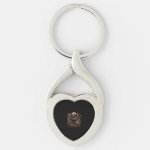 Porte-clés Chat de champignons Cottagecore Goth esthétique Ar