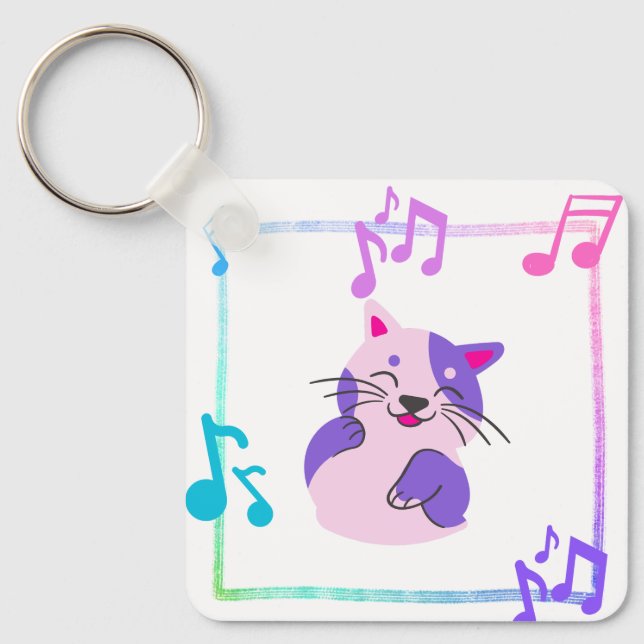 Porte-clés Chat de musique (Recto)
