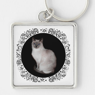 Porte-clés Chat de Siamese avec les yeux bleus