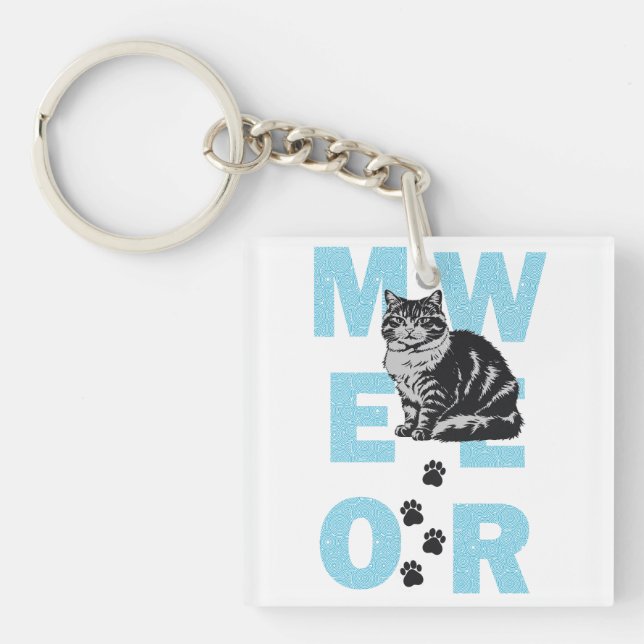 Porte-clés chat drôle (Devant)