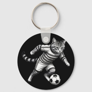 Porte-clés Chat Drôle Jouant Au Football Pour Les Joueurs Et