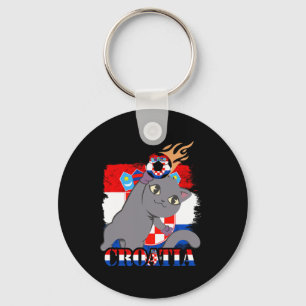 Porte-clés Chat du drapeau croate Football croate Racines cro