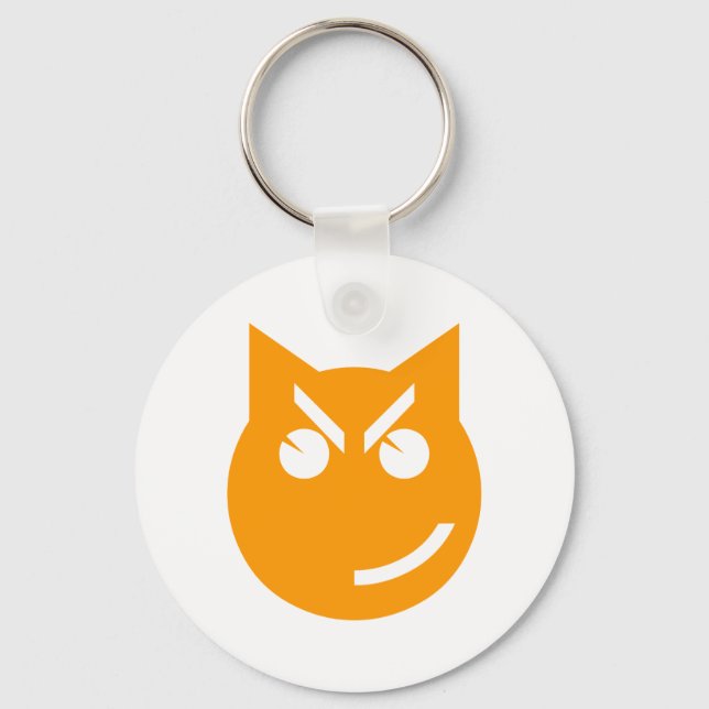 Porte-clés Chat Emoji au sourire (Recto)
