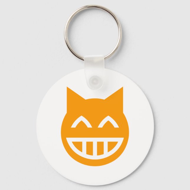 Porte-clés Chat Emoji Grille (Recto)