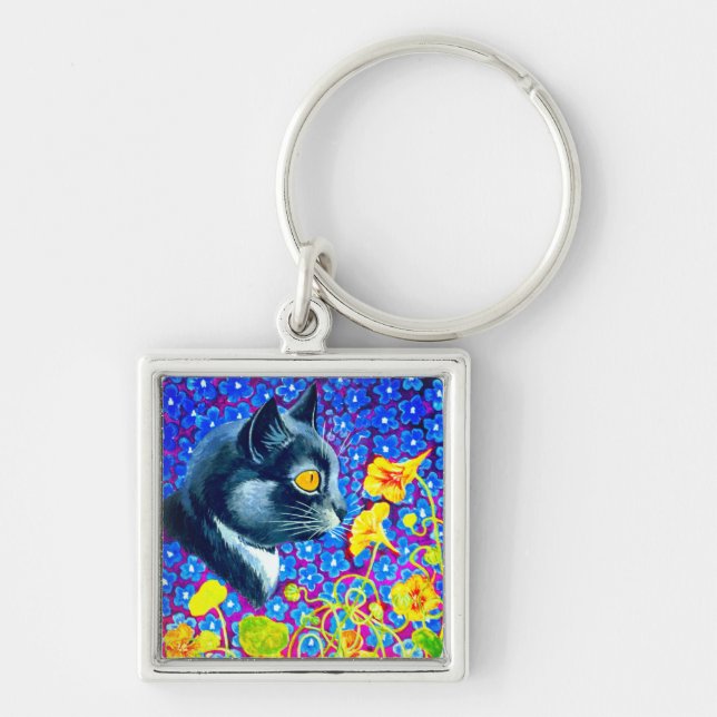 Porte-clés Chat en fleurs (Devant)