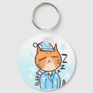 Porte-clés chat endormi