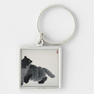 Porte-clés Chat et papillon