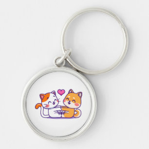 Porte-clés Chat et Shiba Inu