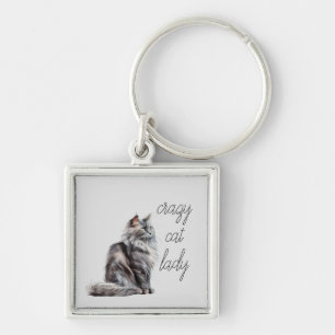 Porte-clés Chat gris