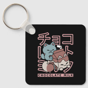 Porte-clés Chat Kawaii avec du Lait au Chocolat – Pop Art Jap