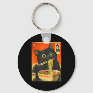 Porte-clés Chat Kawaii Mangeant Des Nouilles Ramen Drôle Cade