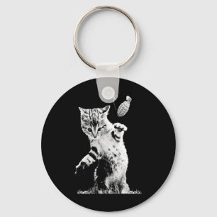 Porte-clés Chat lançant une grenade Scène de grenade de chat