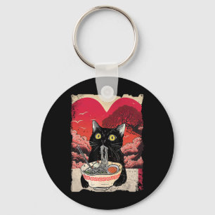 Porte-clés Chat Mignon Mangeant Des Nouilles Ramen Ramen Est