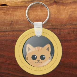 Porte-clés Chat mignon regardant par le hublot de bateau