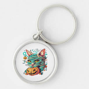 Porte-clés Chat momie drôle Halloween