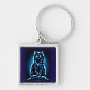 Porte-clés Chat néon fond vif-97948