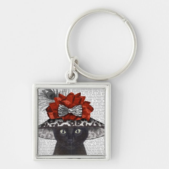 Porte-clés Chat noir avec Casquette fabuleux (Devant)