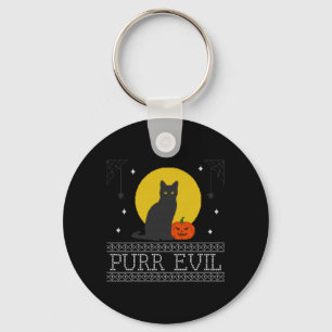 Porte-clés Chat noir d'Halloween drôle mignon effrayant _ Méc