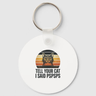 Porte-clés Chat noir drôle Pspsps Design vintage coucher de s