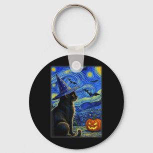 Porte-clés Chat noir Halloween amateurs de chats drôles pour