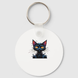 Porte-clés Chat Noir Mystique Sous La Pleine Lune T-Shirt Cla