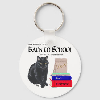 Porte-clés Chat noir retour à l'école