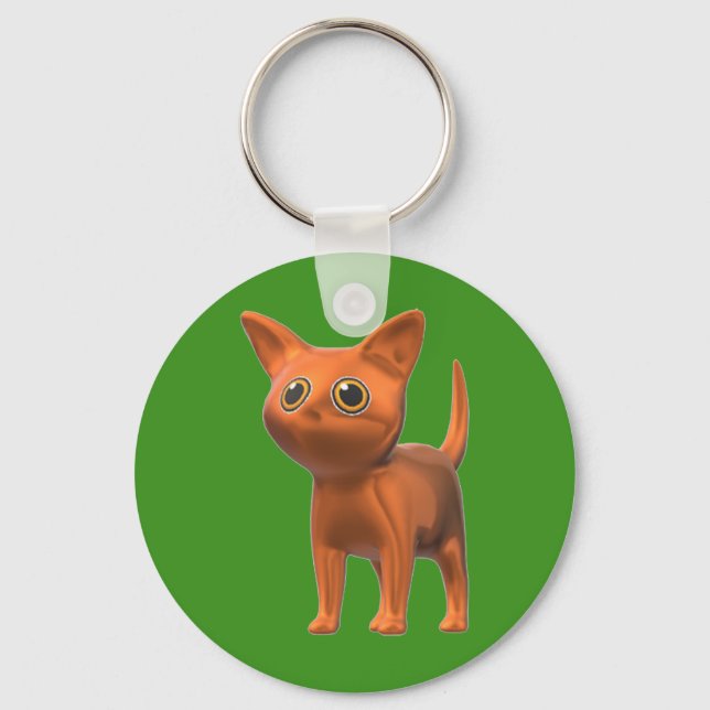 Porte-clés Chat orange (Recto)