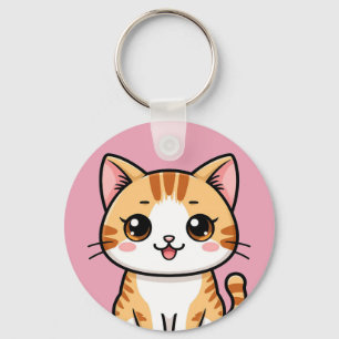 Porte-clés Chat Orange Mignon de Dessin Animé 🐱✨ Décoration 