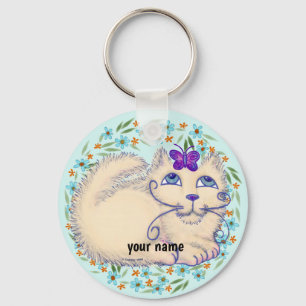 Porte-clés Chat Papillon