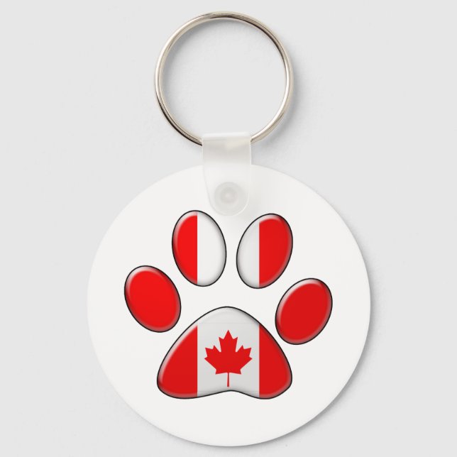 Porte-clés Chat patriotique canadien (Recto)