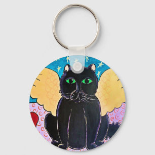 Porte-clés Chat pelucheux d'ange