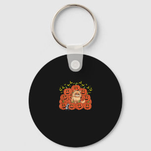 Porte-clés Chat perse citrouille Halloween Kitten Jack O Lant