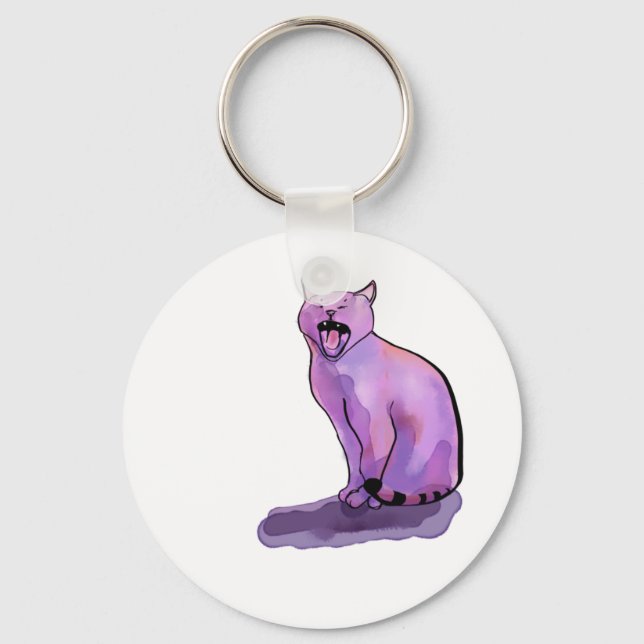 Porte-clés Chat pourpre (Recto)