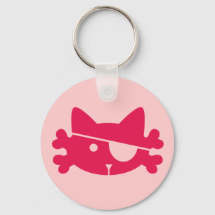Porte-clés Chat rose de pirate - porte - clé