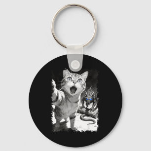 Porte-clés Chat selfie avec chupacabra drôle de cryptide mème