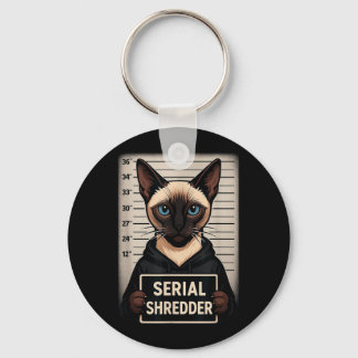 Porte-clés Chat siamois serial shredder mugshot drôle d'anima