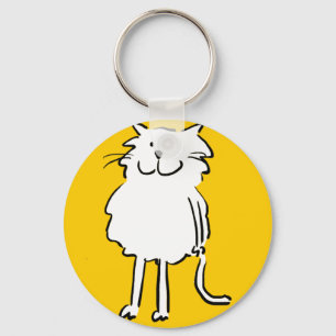 Porte-clés Chat souriant heureux. Thème chat.
