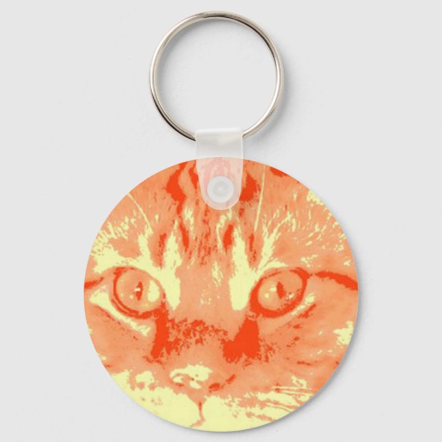 Porte-clés Chat Tabby Orange (Recto)