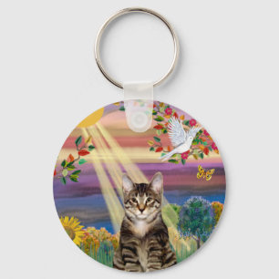 Porte-clés Chat (Tigre) - Soleil d'automne