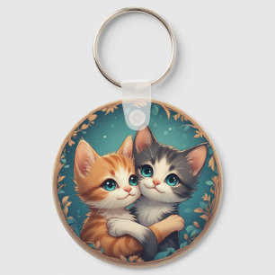 Porte-clés Chatons mignons s'étreignant