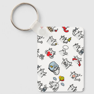 Porte-clés Chats amusants, lait et magie.