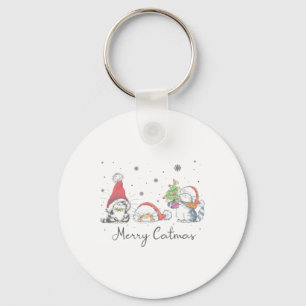 Porte-clés Chats Avec Chapeau De Père Noël Joyeux Catmas Amat
