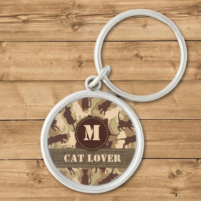 Porte-clés Chats Camouflage du désert Monogramme Porte - clé (Créateur téléchargé)