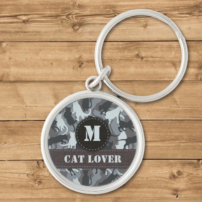 Porte-clés Chats Camouflage urbain Monogramme Porte - clé (Créateur téléchargé)