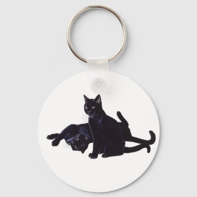 Porte-clés chats noirs (Recto)