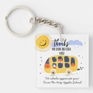 Porte-clés chauffeur d'autobus scolaire merci d'être allé plu
