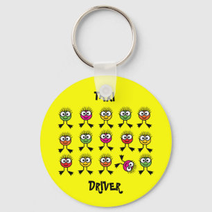 Porte-clés Chauffeur de taxi - parent de natation - jaune